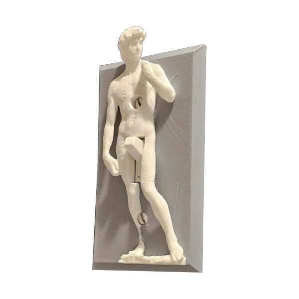 Michelangelos David Sculpted Light Switch Cover - Wall Switch Plate Cover（Vit）