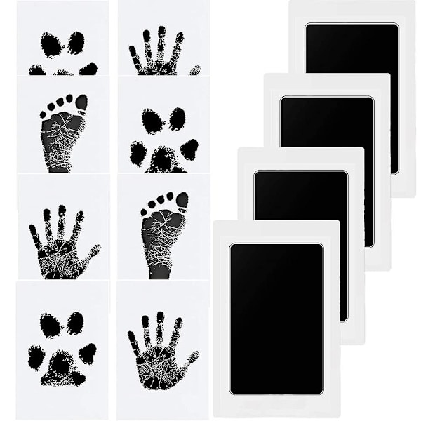 Baby Handprint och Footprint Set, 4 st Baby Footprint Set, Baby Newborn Print Set, Dog Paw Print Set, Cat Paw Print Set, Clean Touch Ink Pad för Baby