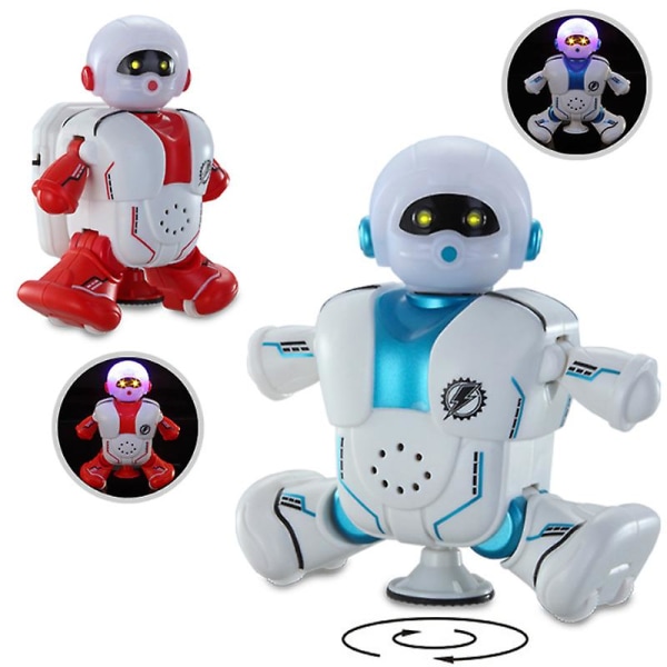 Tanssirobotti Lasten robottilelu Mielenkiintoisia älykkäitä robotteja lapsille 360 ​​pyörivä tanssirobotti (punainen)