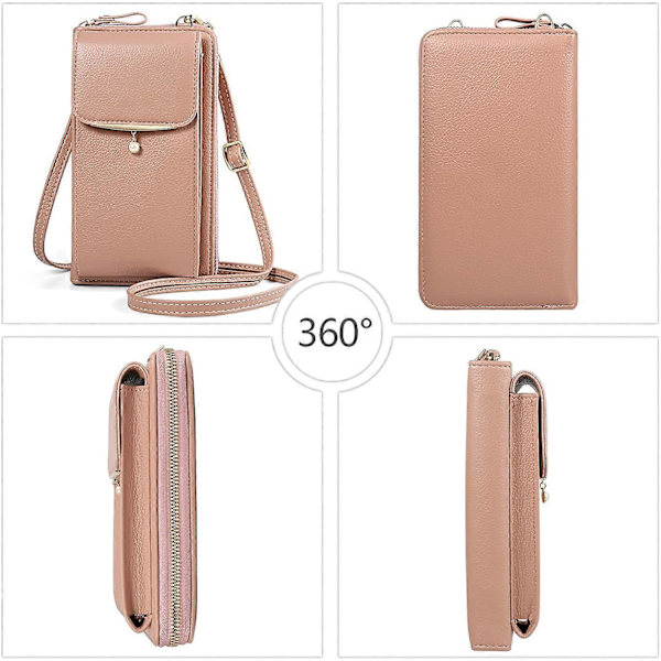 Mobilplånbok, liten crossbody-väska för kvinnor med kortfack, kompatibel med iPhone 14 Pro Max/Galaxy S22 Ultra Note 10+ S22+ S20 FE A03 A03s A12 A1