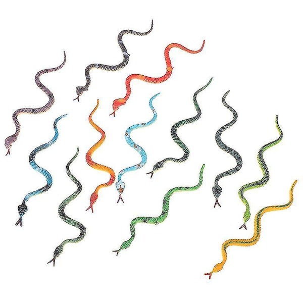 12 kpl korkea simulaatiolelu muovinen käärmemalli, hauska pelottava käärme, lasten kepponen lelut