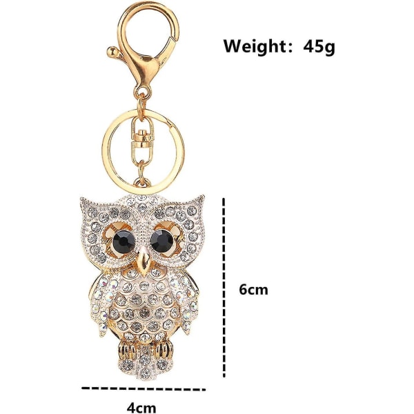Crystal Owl Nyckelring Strass Nyckelring Charm Owl Nyckelring Owl Handväska Charm Hänge Bling Owl Charm Glittrande Owl Handväska Ornament Presenter Silver