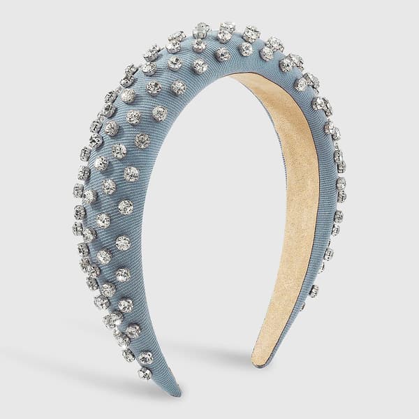 Rhinestone Bling Juvelert Krystallperle Polstret Hodebånd Blå