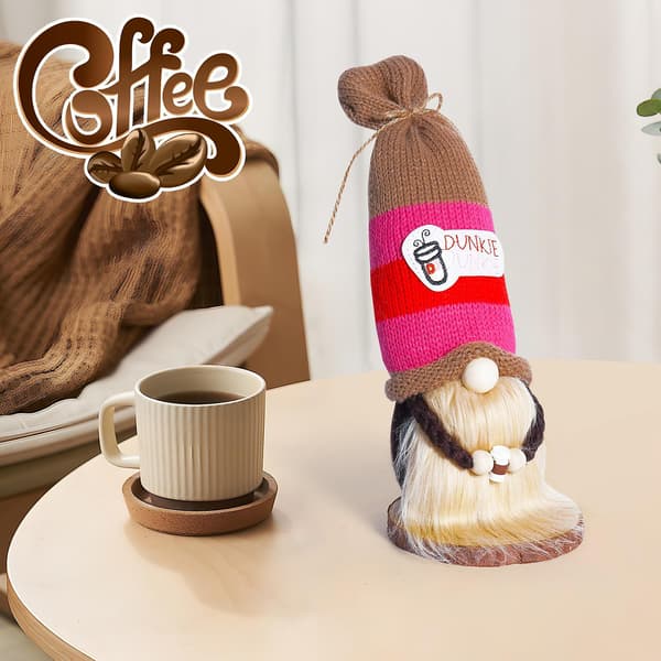 Kaffe Ansiktslös Dockdekoration Söt Kaffe Stickad Dock Rudolf Dockdekoration
