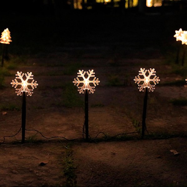 5 stk Lanter Vanntett hageutstyr Gulvlys Dekorasjon Kreativ belysning Utendørs solcelledrevet lampe（Star，White）