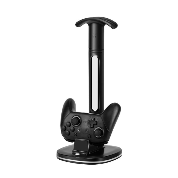 Joystick laddningsstativ Rgb färgglatt ljus med headset förvaringsställ avtagbar trådlös spelkontroll laddningsdocka för Switch Pro - Snngv