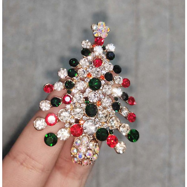 1 kpl Vintage-timanttikivi joulukuusi rintaneula kide Xmas rintaneula