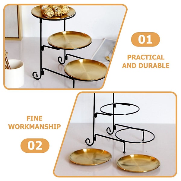 1 set snacks tallrik dessert serveringsbricka cupcake tallrik 3-tiers tårta aptitretare hållare
