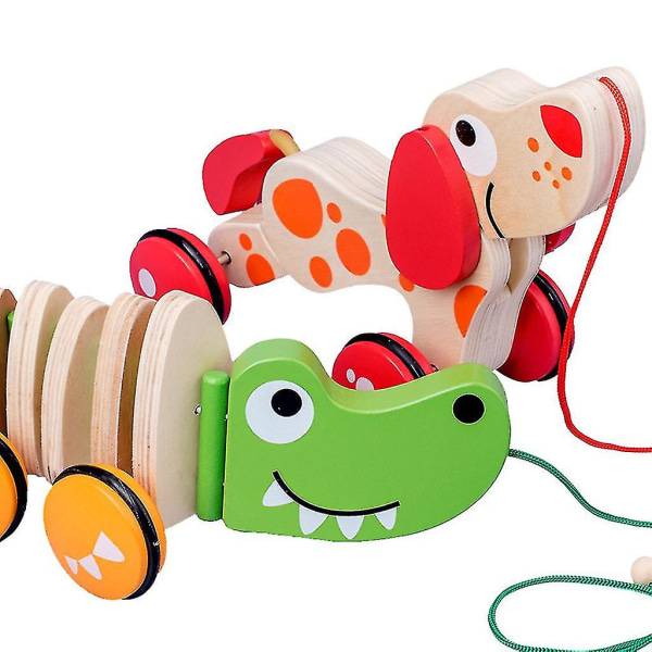 Træklegetøj Børn naturtro pædagogisk apparat nyhed Gåtur Følg sæt legetøj (hvalp)