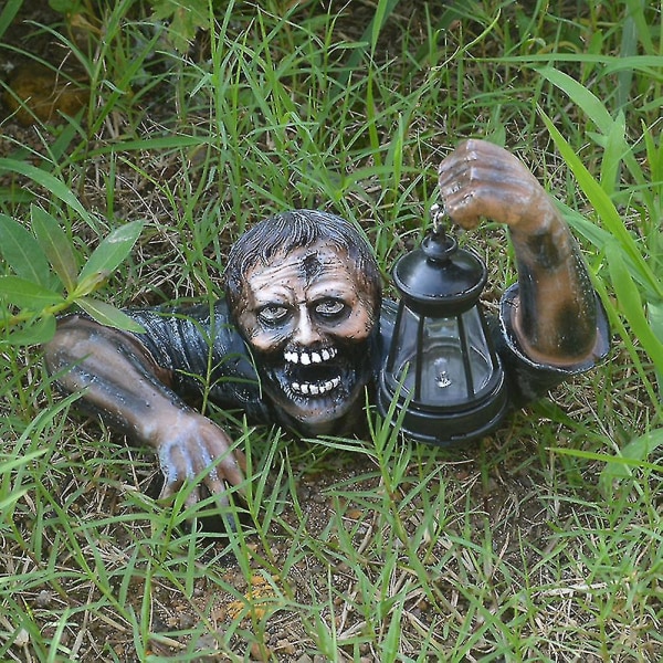 Zombie Lantern Have Statue Harpiks Zombie Have Statuer Halloween Horror Skulptur Til Udendørs Patio Yard Plæne