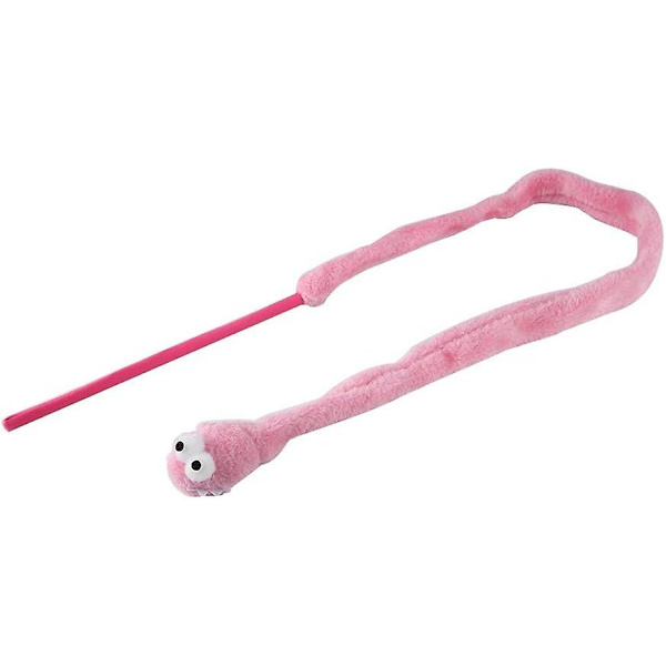 Kattretande leksak, trollspön interaktiva katt leksaker ormform rolig katt kattunge husdjur leksak rolig tränare leksak (rosa)（Rosa）