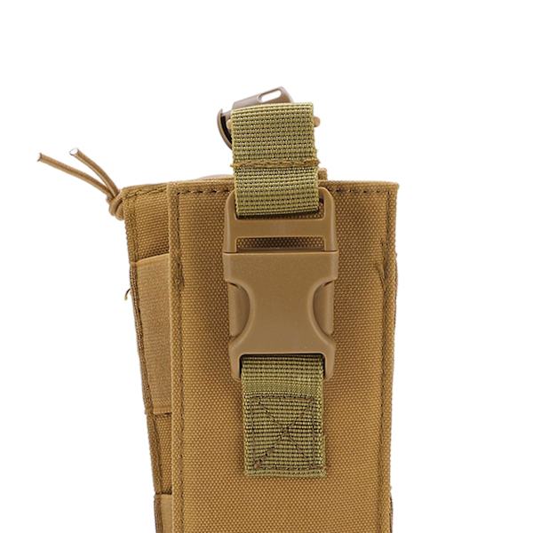 2024 Utomhus Militär Radio Magasin Väska Fick Oxford Tyg Hållbar Intercom Holster Midjeväska Tan