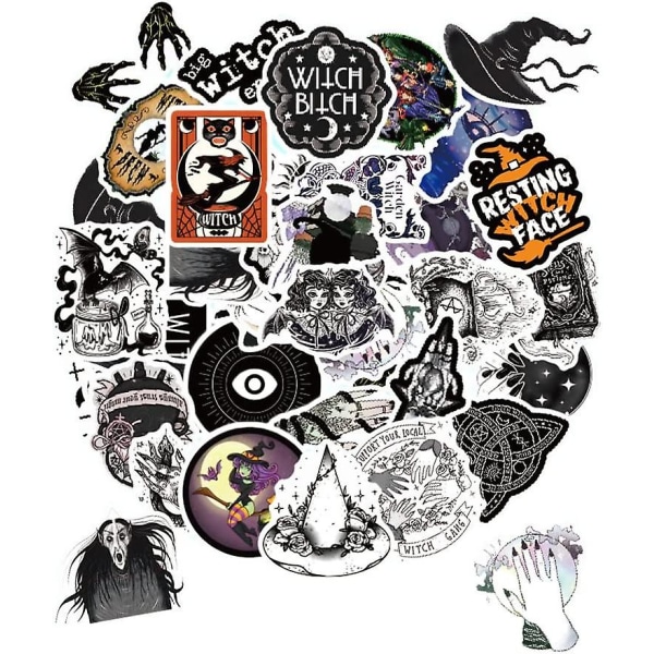 Heksestickers, magiske æstetiske stickers, vandflaske laptop tarot stickers 50 stk.