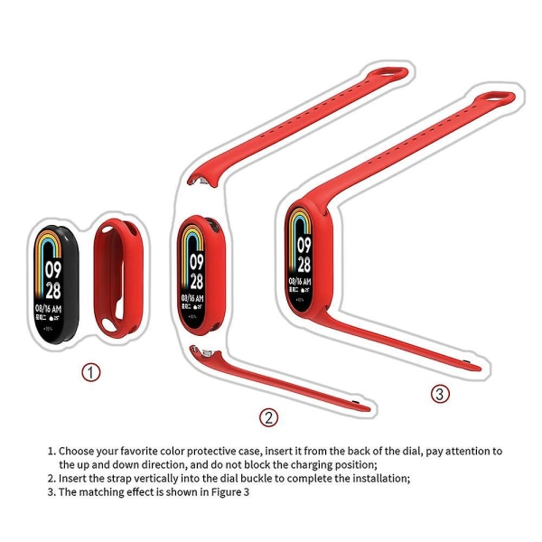 Cover för Xiaomi Mi Band 8 Case Shell Protector Perfekt passform för Xiaomi Smart Band 8 Watch Silikonfodral（ljusblå2956）