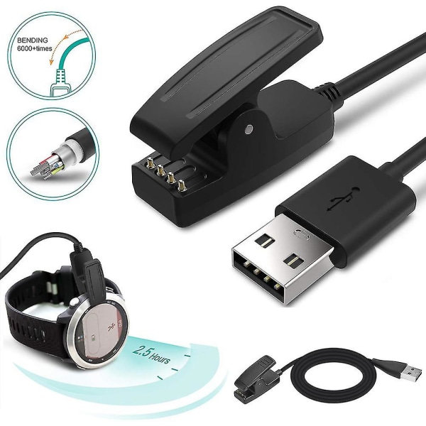 USB -laddningskabel för Garmin Forerunner 230 235 630 645 Music 735xt, Approach S20, Vivomove Hr Smart Watch Laddningstillbehör