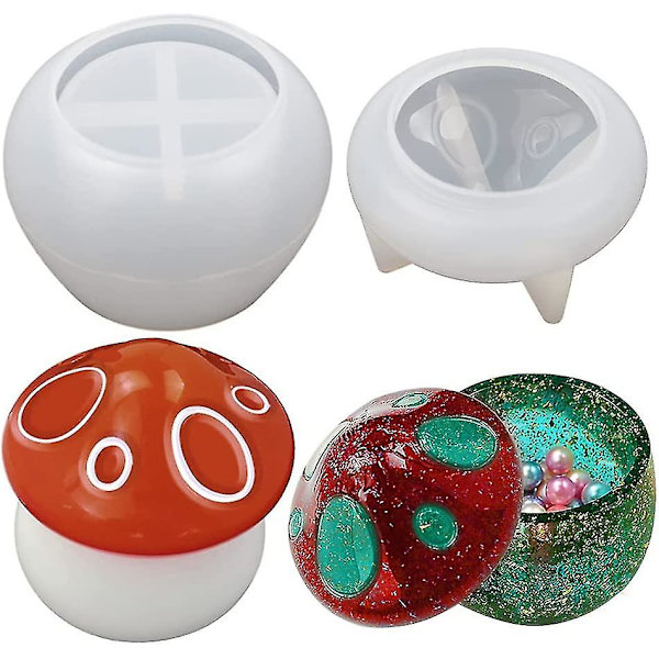 Burk Resinform med Lock, Svampburk Silikon Resinform, DIY Resin Epoxy Gjutning Hantverk