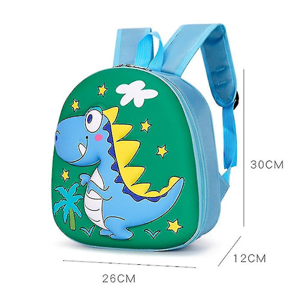 Barnryggsäck för pojkar med dinosaurie-motiv, ryggsäck för dagis, skolväska för småbarn (blå)