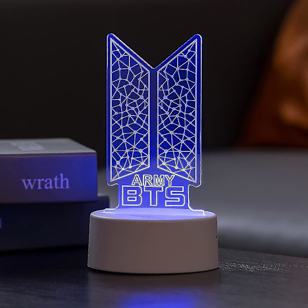 Kpop Bts Bangtan Boys 7 farver LED akryl natlys Børns sengeborde lamper Soveværelse Hjem værelse dekoration til hær fans gaver - Snngv