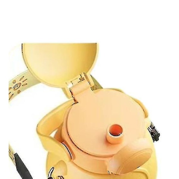 Sød storøjet termokop med stor kapacitet halmkop Sød rem kedel gavekop (gul)