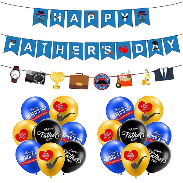 Hyvää isänpäivää teemajuhlasisustustarvikkeita Banner Balloons Kit