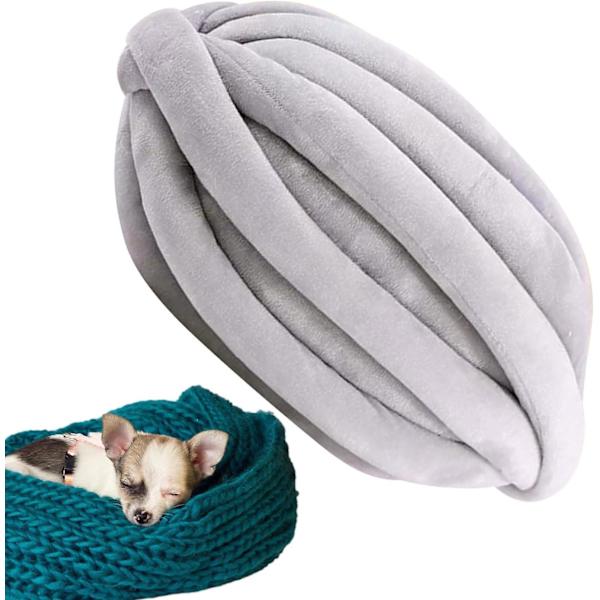 DIY Chunky Knit Garn - Andningsbara ihåliga fibrer för mössor, tröjor, filtar, mattor, husdjursbäddar, halsdukar | Kreativa gåvor | Material för konst och hantverk