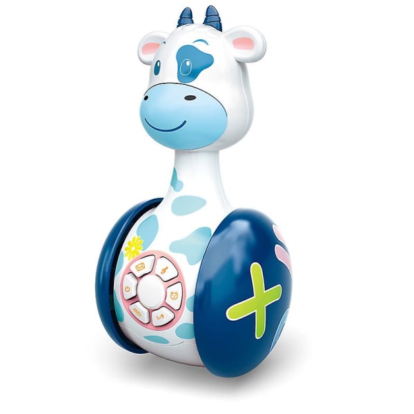 Tumbler Toy Baby Toy Zebra, Weng Music Toys - Legetøjsgave til børn med LED-lys（blå）