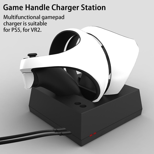 Gamepad-laddare med led-indikator Snabbladdning Säker videospelskontroll Laddstation för PS5 Vr2 - Snngv