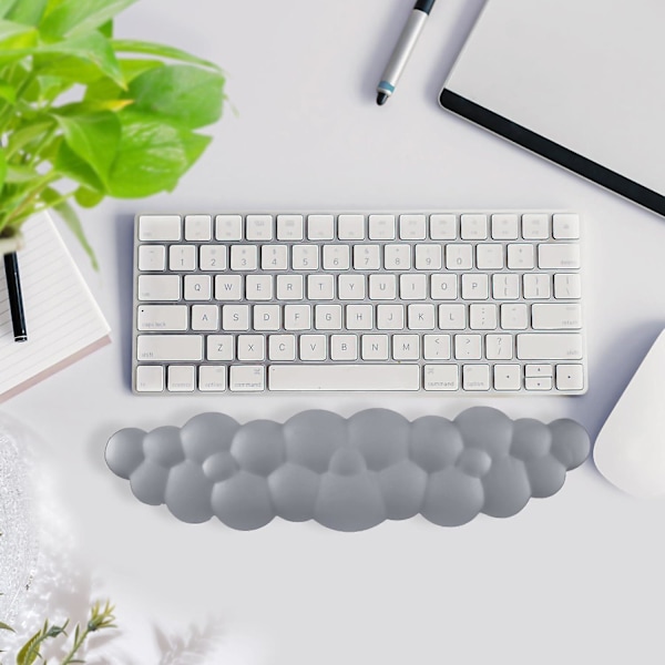 Tangentbordsmoln Handledsstöd, Mjukt Bekvämt Sött Tangentbords handledsstöd Halkfritt Ergonomiskt Stöd Moln Skrivbord Handledsstöd & Memory Foam (grå)
