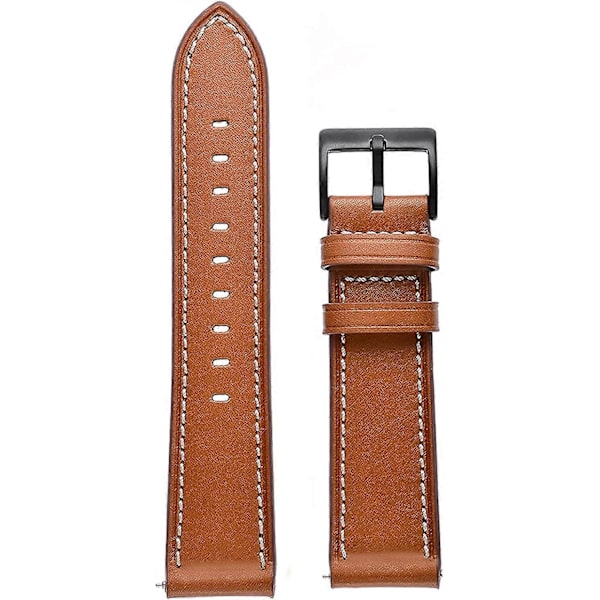 20mm Läderband Kompatibelt med Samsung Galaxy Watch 4 Band 40mm 44mm 2021 Galaxy Watch 4 Classic 42mm 46mm Band Läderrem