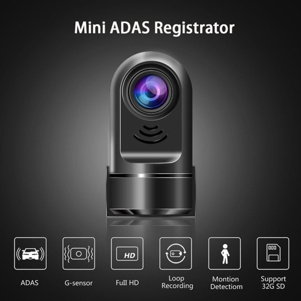 1080P HD 360 roterende Mini ADAS Dashcam 16/32G (16G)