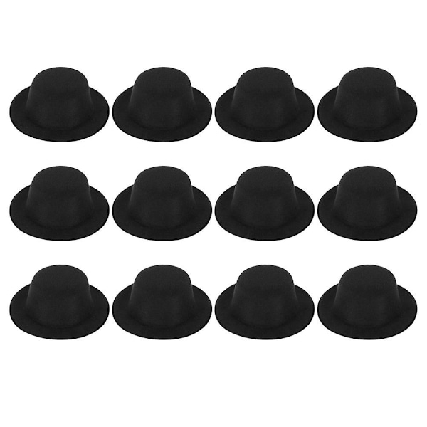 12 st Mini Topphattar Miniatyrdockahatt Snögubbe Hantverk Topphatt Dockhatt Dekoration