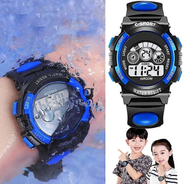 Valoisat vedenpitävät kellot lapsille opiskelijoille elektroninen watch Monitoiminen watch pojille ja tytöille