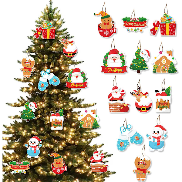 Julgransdekorationer, 12-pack Julgransdekorationer, Rika på Julelelement, Roliga Julpynt, Julgransfigurer