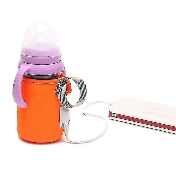 Melkevarmer, bærbar babyflaskevarmerpose, Varmervarmepose1 stk-oransje