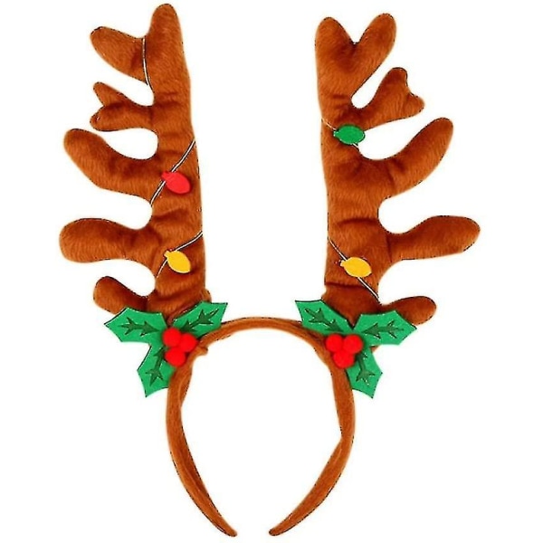 Julepannebånd med søte elghjorthorn, reinsdyrgevir, hårbånd, julefesttilbehør, 6