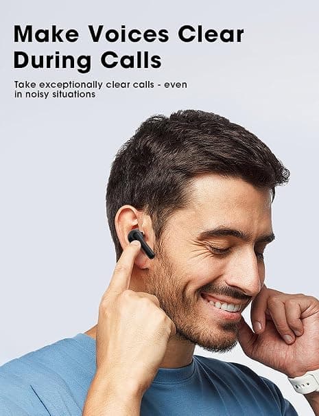 Bluetooth Headset Buds med stor basstereolyd, letvægts in-ear-pasform, IPX7, til iPhone, Android, Pad, Sport (sort)