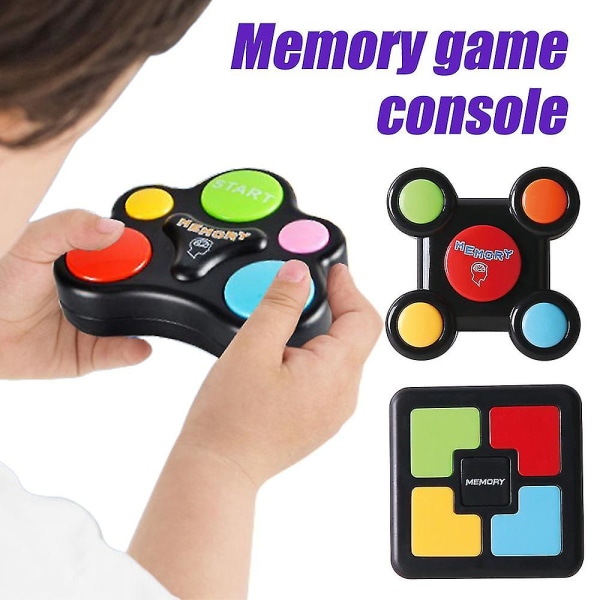 Hukommelsesspilsekvens Håndholdt elektronisk legetøj Husk udfordringsspil med lys og lyde Brain Teaser Puslespil til børn（A）