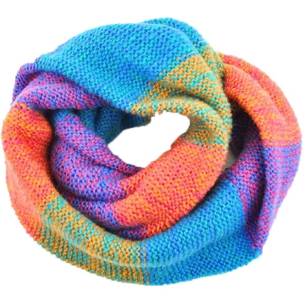 Kvinder farverigt halstørklæde vinterstrikket løkketørklæde Warm Wrap Cowl (stil 1)