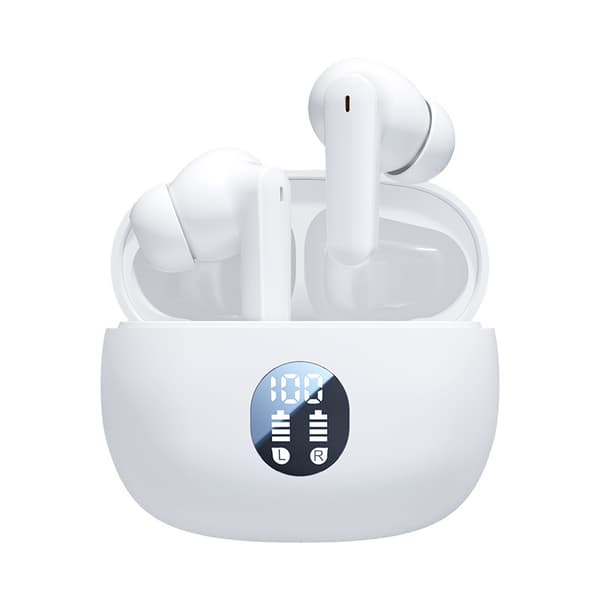 Bluetooth-headset-ørepropper med stor basstereolyd, letvægts in-ear-pasform, IPX7, til iPhone, Android, Pad, sport (hvid)