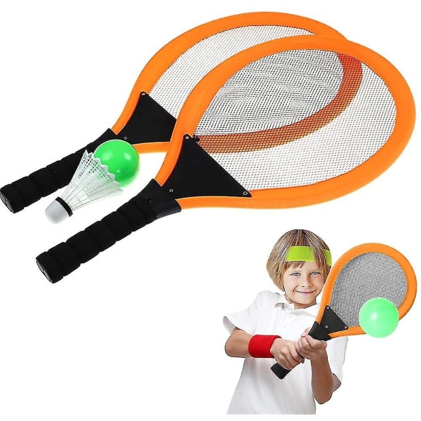 1 par tennisracketsett for barn inkludert gratis badminton havball myk tennisracket tennis- og badmintonracketsett