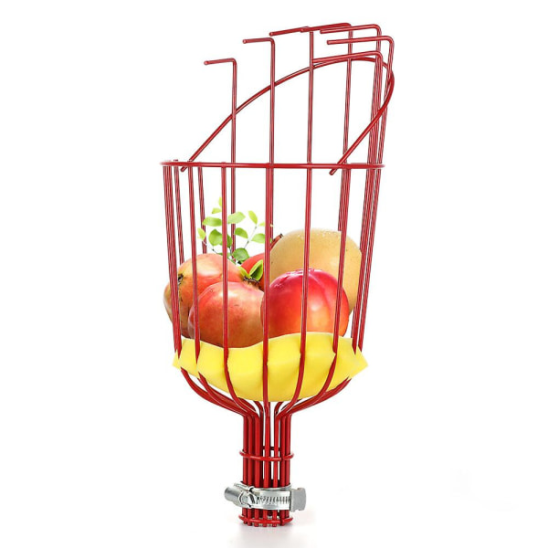 Frugtplukkerkurv Æbleplukkehøster Træfrugtværktøj med pude frugtplukkekurv (rød)