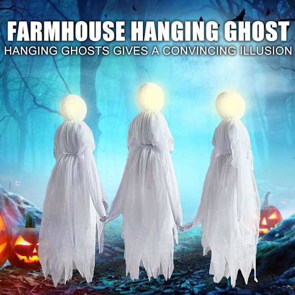 Halloween Häxhus Dekoration Ljus Prop Kläder 1 Vit Häxa Utan Röststyrning Ljus Ljud