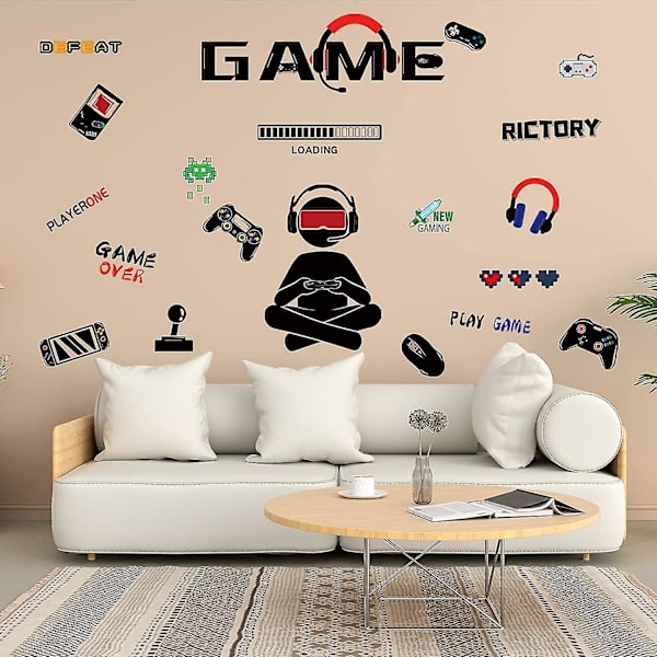 Boy Gamer Veggklistremerker, Fjernet, 25*35cm*2stk