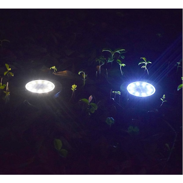 Buried Lights 10LED ruostumattomasta teräksestä aurinkoenergian maanalainen valo, ulkotilojen valo, puutarhan puutarhavalo, 10LED positiivinen valkoinen valo, maanalainen valo