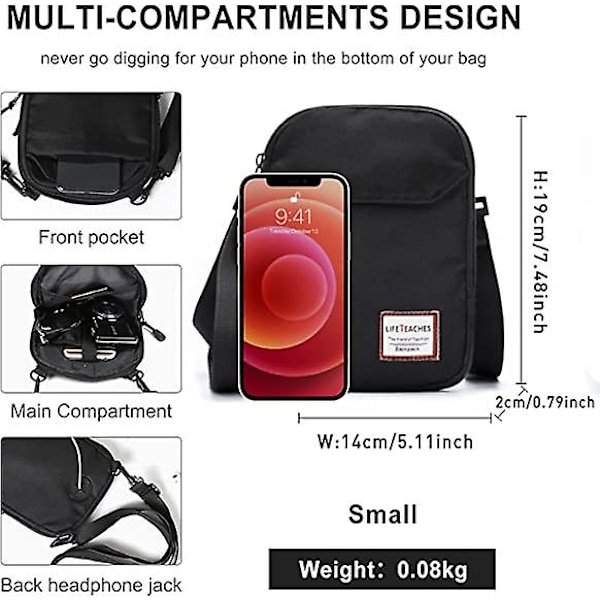 Mini Crossbody-väska Liten axelväska för män, kvinnor Mini Messenger Satchel-väska