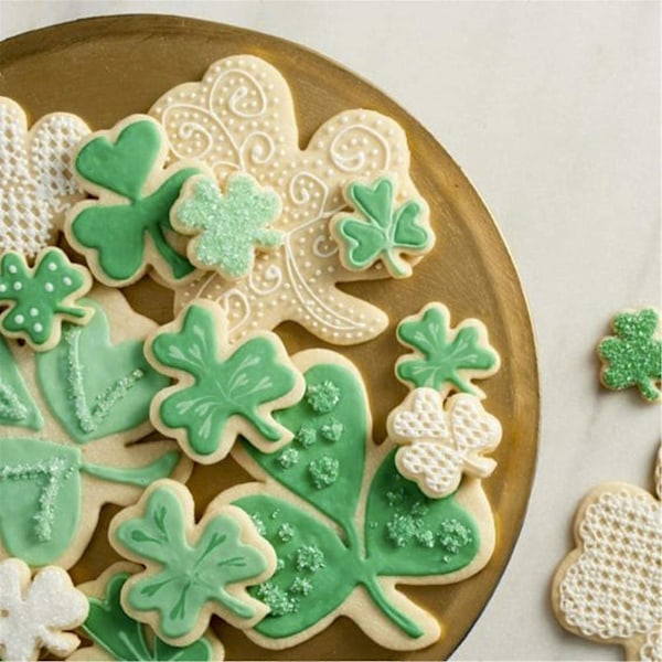 6 st kakformar Shamrock fyrklöverform