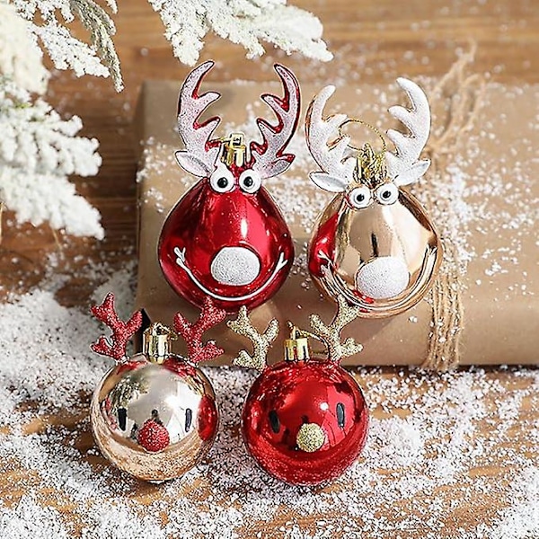2 stycken julgranskulor, älgdesign, hängande bollar, festdekorationer, julgransdekoration, 11*5.5CM