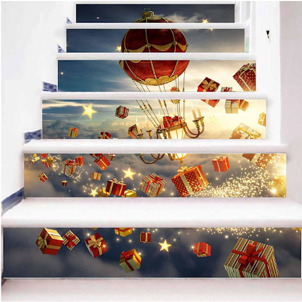 3D Julgran - 100 cm x 18 cm - 29 - Med Presentaskar Självhäftande Trappstegsdekaler Julfest Heminredning