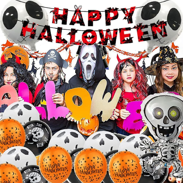Halloween Dekorationssats, Halloween Dekorationer Ballonger, Halloween Dekoration, Glad Halloween Banner, Halloween Fest Dekorationssats, Halloween Ballon