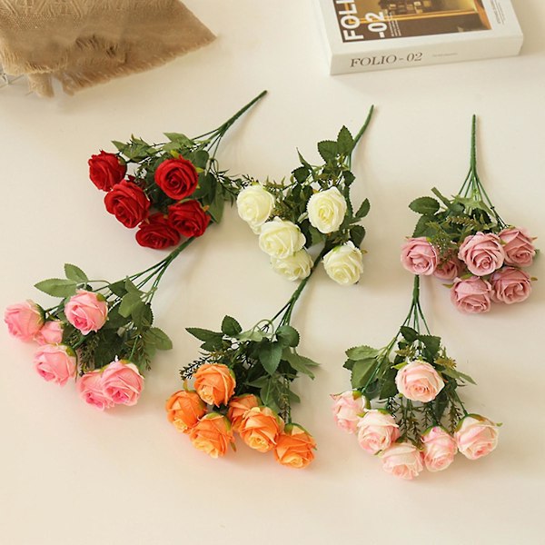 Kunstig silkeblomst kunstig rosedekor til bryllup（6）